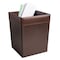Dacasso Chocolate Brown Leather Square Waste Basket AG-3403 - alternate 1